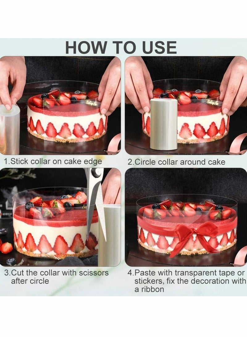 Transparent Cake Collar Film Clear Decorative Strips for Mousse and Chocolate Cake Edges 24 Inch by 394 Inch DIY Baking Surround Wrap - Image 5