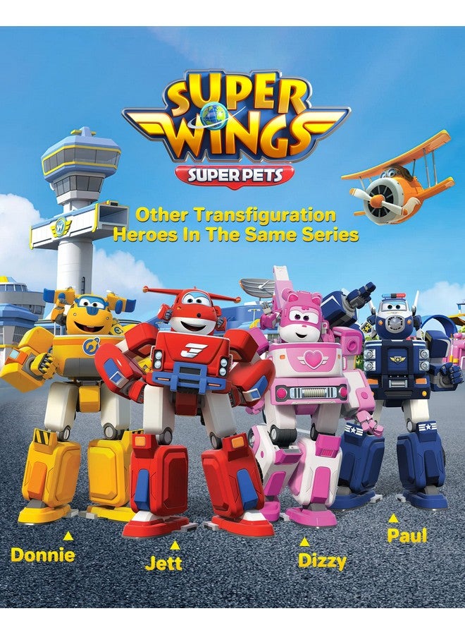 Super Wings Jett 7" Tall Superwings Jett Robot Suit and 2” Scale Transforming Jett Mini Figure , Transforming Robot & Transforming Fire Truck Toy Vehicle Playset, Gifts for Boys Girls Kids Child - Image 2