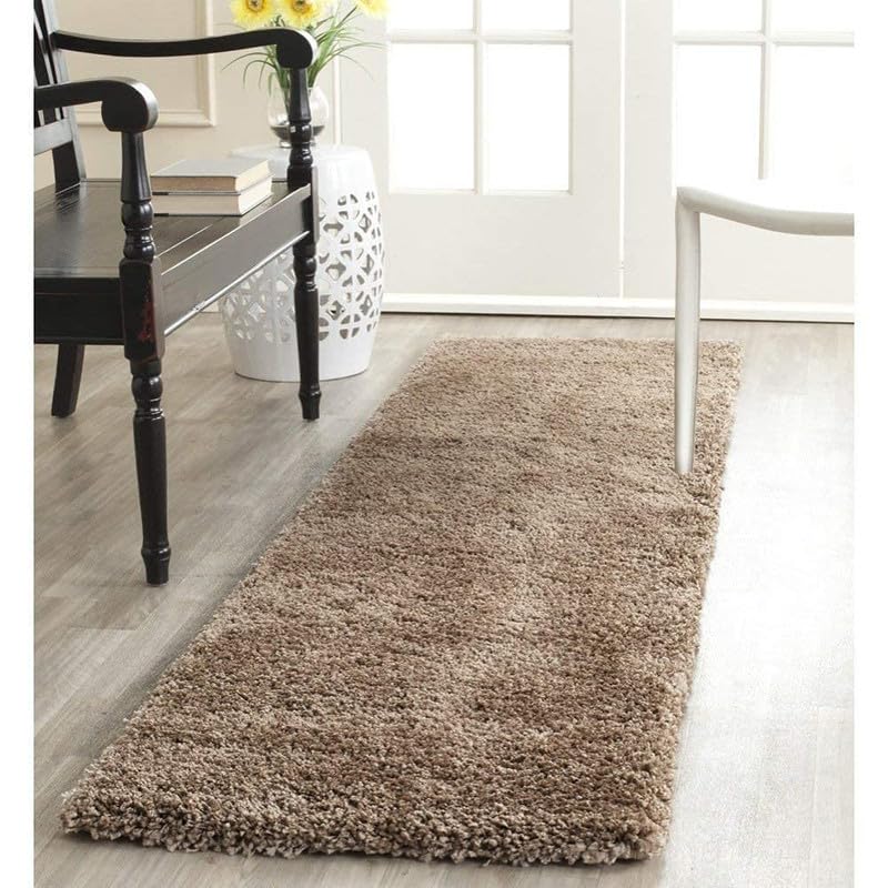 Tranquil Polyester Fluffy Fur Rug Shaggy Modern Carpet for Living Room, Bedroom, Guest Room, Kids Room (1.5x4 Feet, Beige) - Image 1