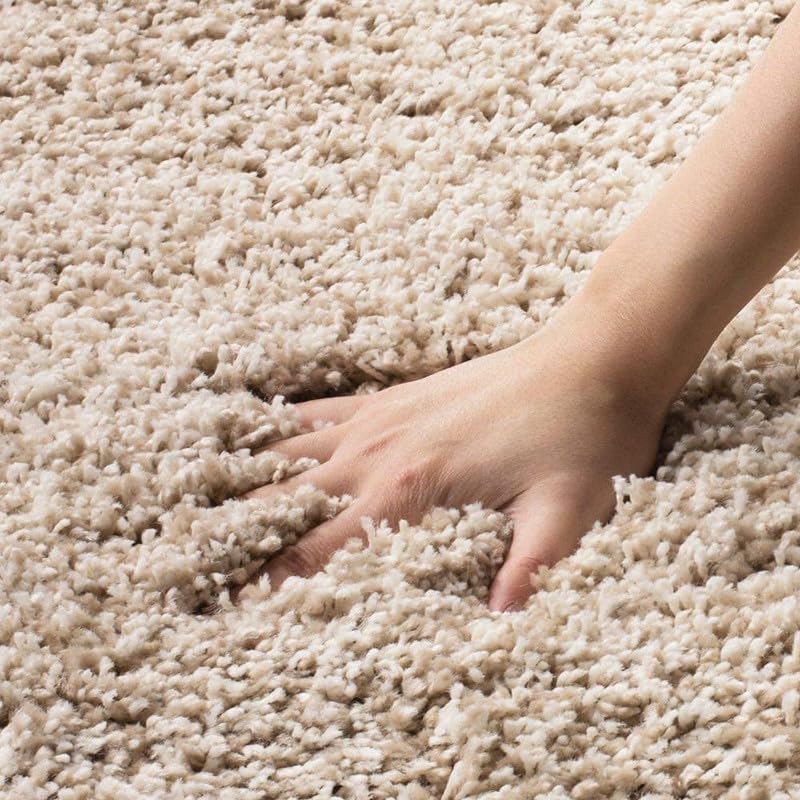 Tranquil Polyester Fluffy Fur Rug Shaggy Modern Carpet for Living Room, Bedroom, Guest Room, Kids Room (1.5x4 Feet, Beige) - Image 3