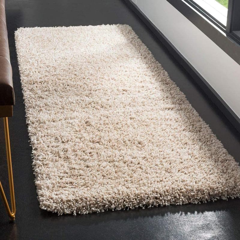 Tranquil Polyester Fluffy Fur Rug Shaggy Modern Carpet for Living Room, Bedroom, Guest Room, Kids Room (1.5x4 Feet, Beige) - Image 2