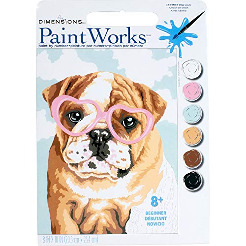 Dimensions Dog Love Paintworks Paint By Numbers Kit for Kids and Adults 8 x 10 - Image 1