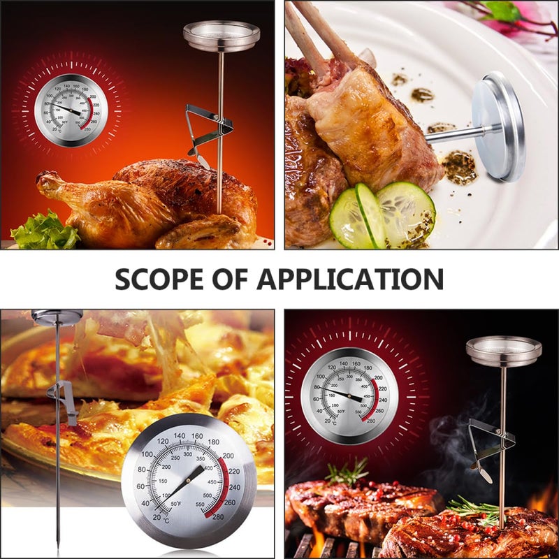 Cooking Temperature Probe and Meat Thermometer Stainless Steel Pointer BBQ Grill Thermometer for Deep Frying and Smoking Kitchen Use - Image 4