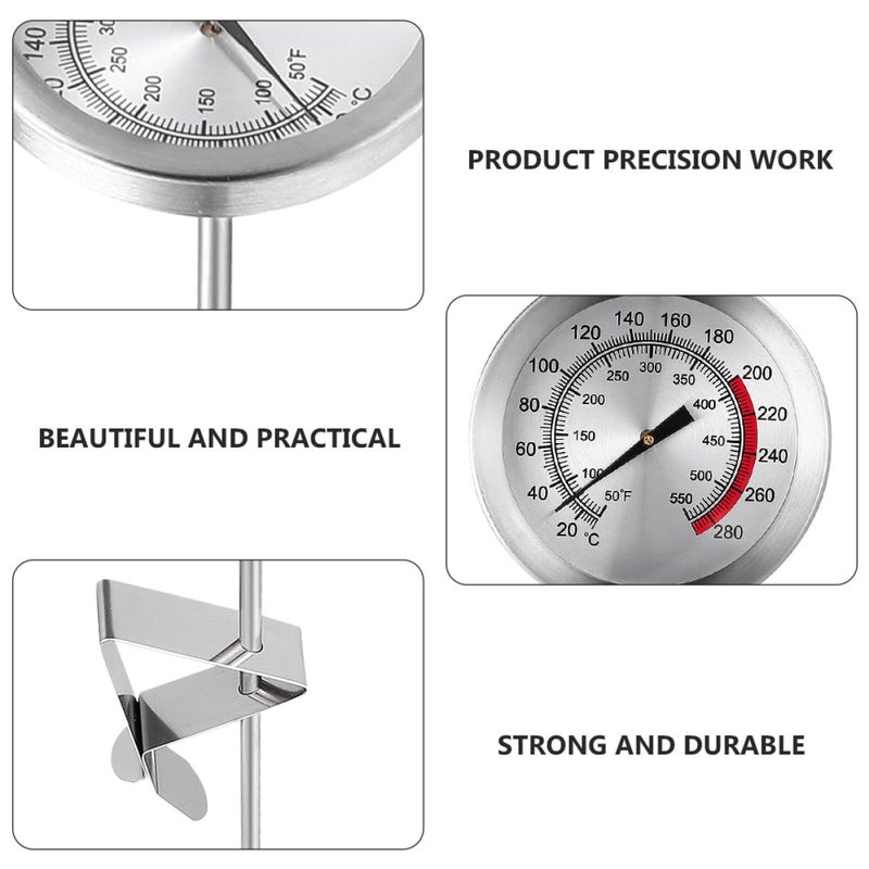 Cooking Temperature Probe and Meat Thermometer Stainless Steel Pointer BBQ Grill Thermometer for Deep Frying and Smoking Kitchen Use - Image 3