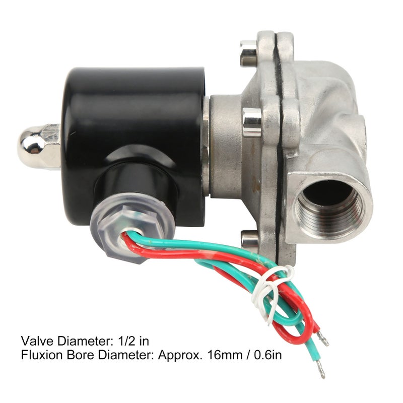 Solenoid Valve DirectActing Stainless Steel Normally Closed Industrial Supplies 2W16015B(DC 12V ) - Image 3