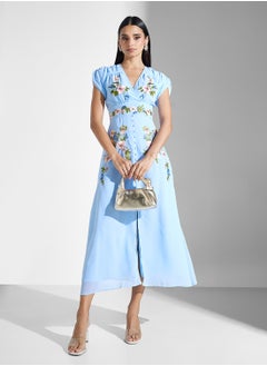 Hope & Ivy Embroidered Midi Tea Dress  - Image 4