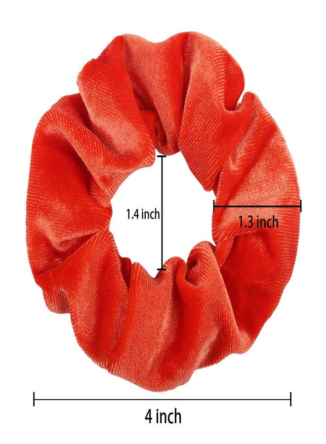 Didder 20 Pcs Hair Scrunchies Velvet Elastics Scrunchy Hair Ties Orange Soft Scrunchie Bobbles Ropes Scrunchie Solid color Hair Bands for Women Girls - Image 2