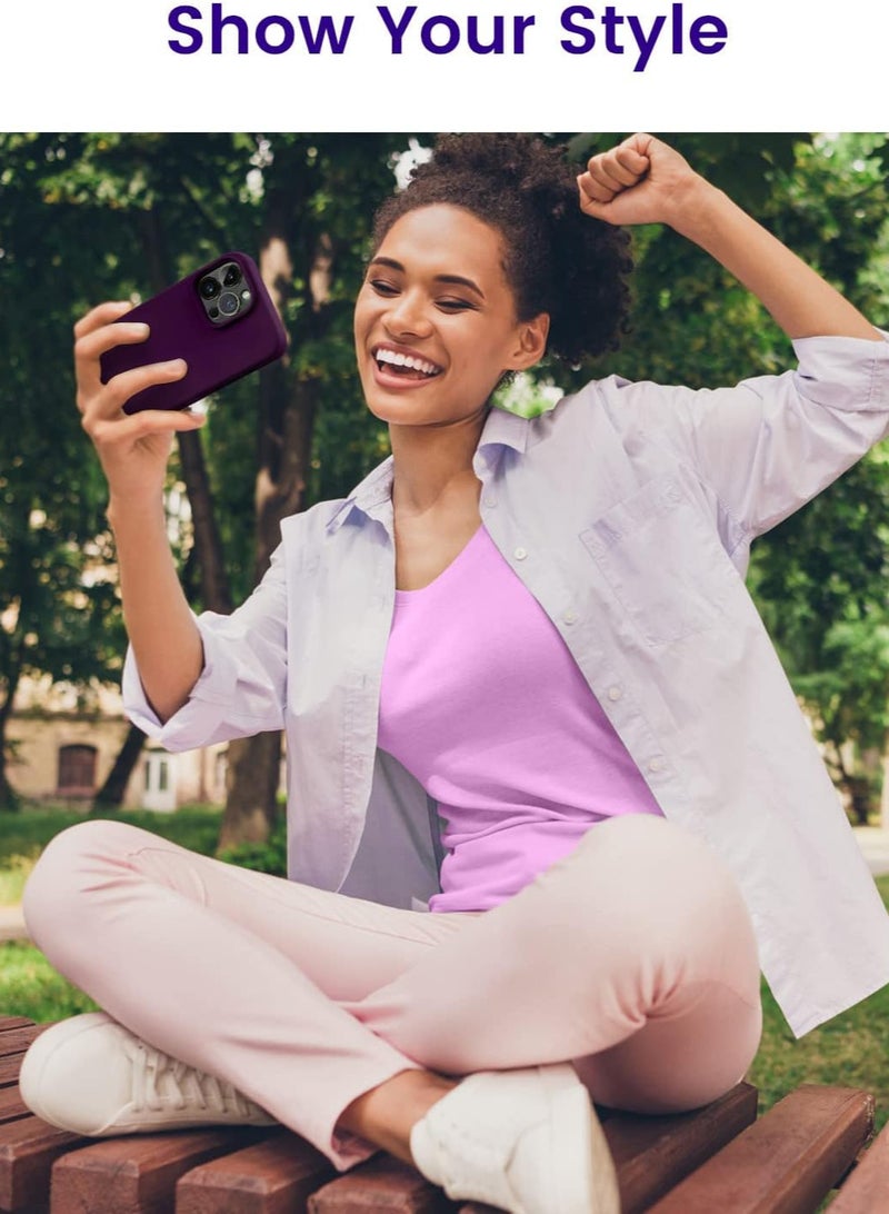 حافظة هاتف آيفون 15 برو ماكس، غطاء حماية من السيليكون مقاوم للصدمات ومضاد للخدش (أرجواني) - Image 3