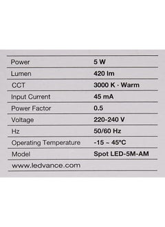 LEDVANCE LEDvance Osram LEDvance LED 5W Mr16 Eco Spot Light Warm White  - Image 1