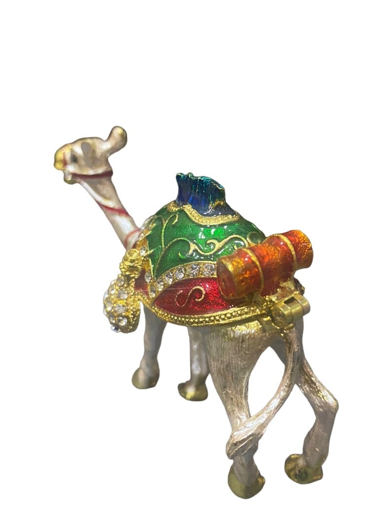 هدية تذكارية من الجمل لون أبيض مع تخزين حلية بطول 7 سم وارتفاع 5 سم - Image 3