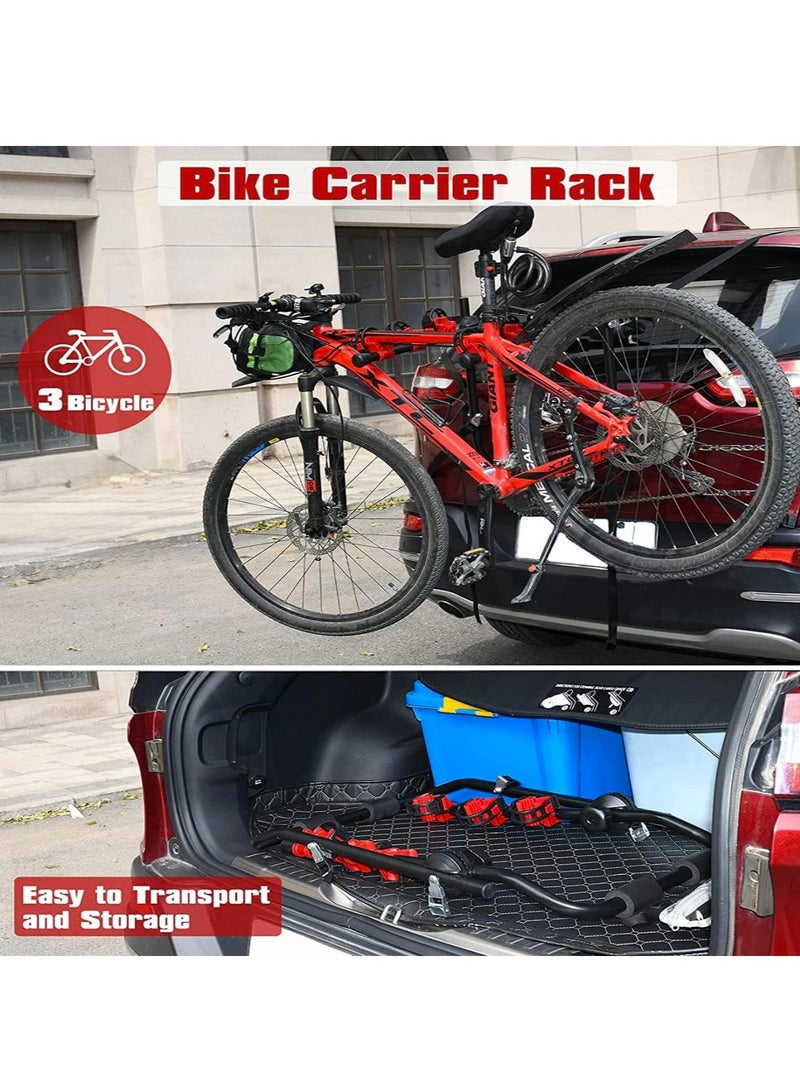 Ultra Heavy Duty 3-Bike Carrier Rack | Double Safety Folding Adjustable Bicycle Mount for Car, Truck & SUV | High Capacity Bike Transport Rack - Image 3