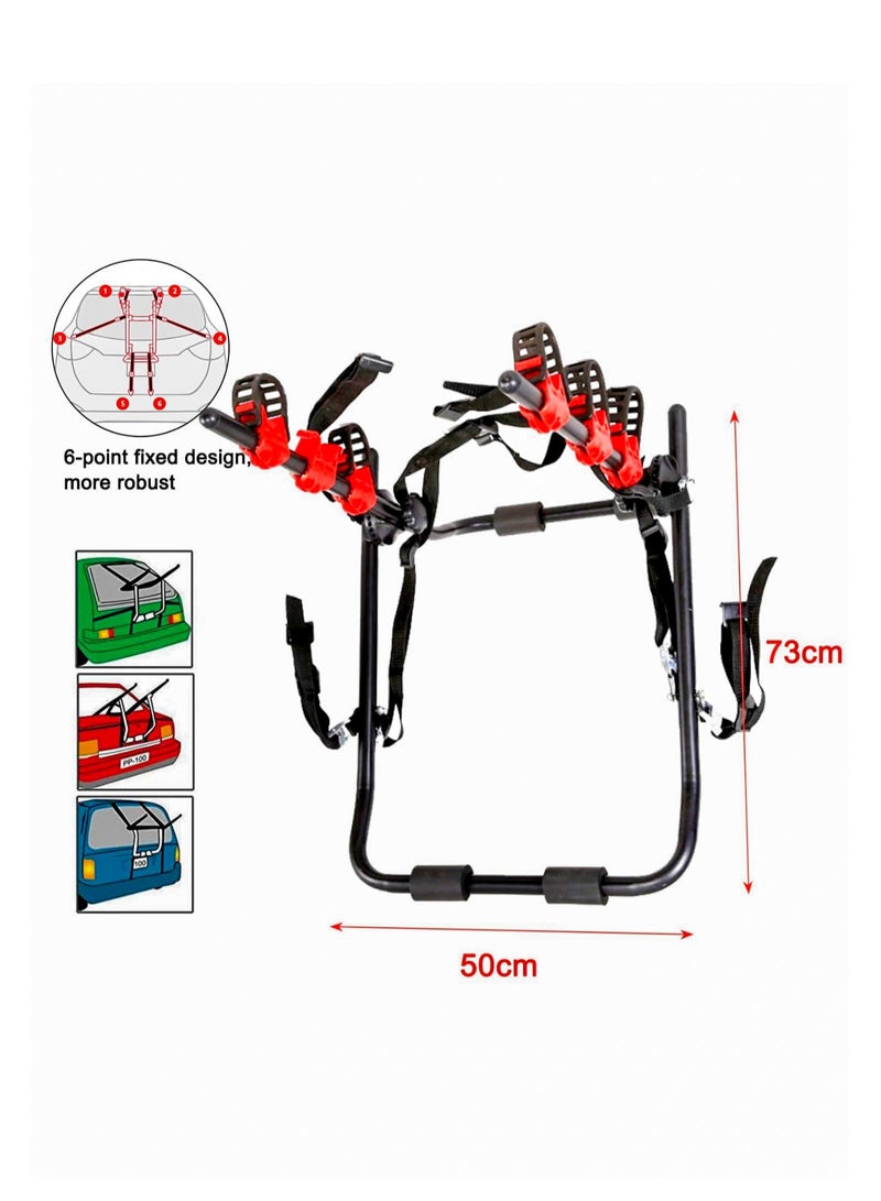Ultra Heavy Duty 3-Bike Carrier Rack | Double Safety Folding Adjustable Bicycle Mount for Car, Truck & SUV | High Capacity Bike Transport Rack - Image 4