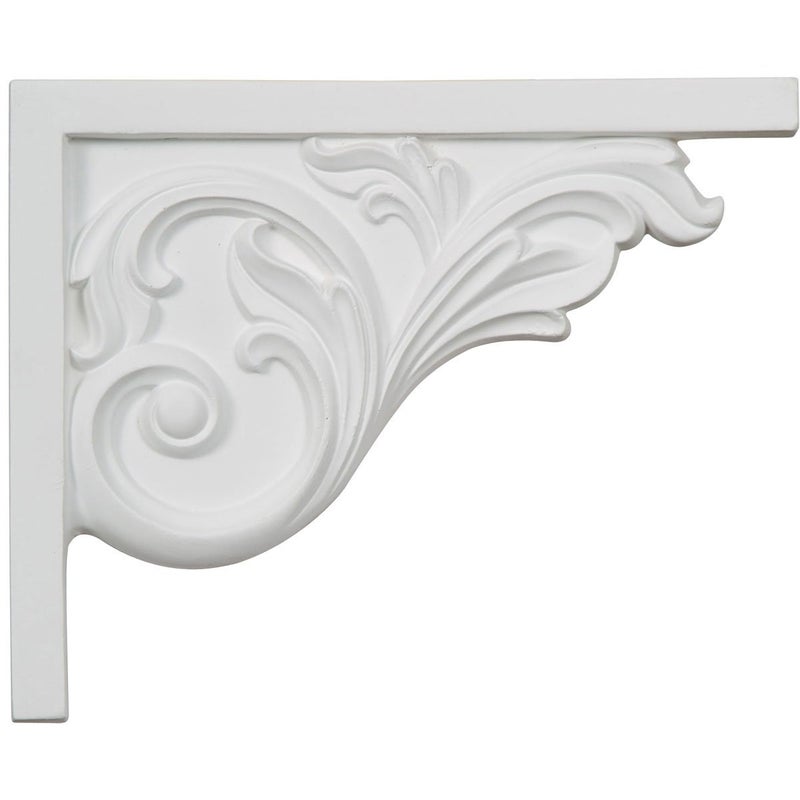 Ekena Millwork SB08X05BRR Bremen Acanthus Right Stair Brackets 8 34W x 7 58H x 58D Primed