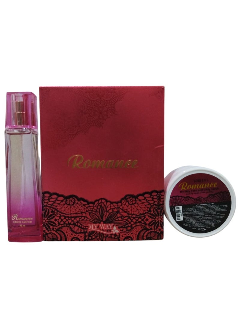 My Way Romance Gift Set Of (Eau De Parfum 45ML&Face and Body Scrub 50GM) For Women - Image 2