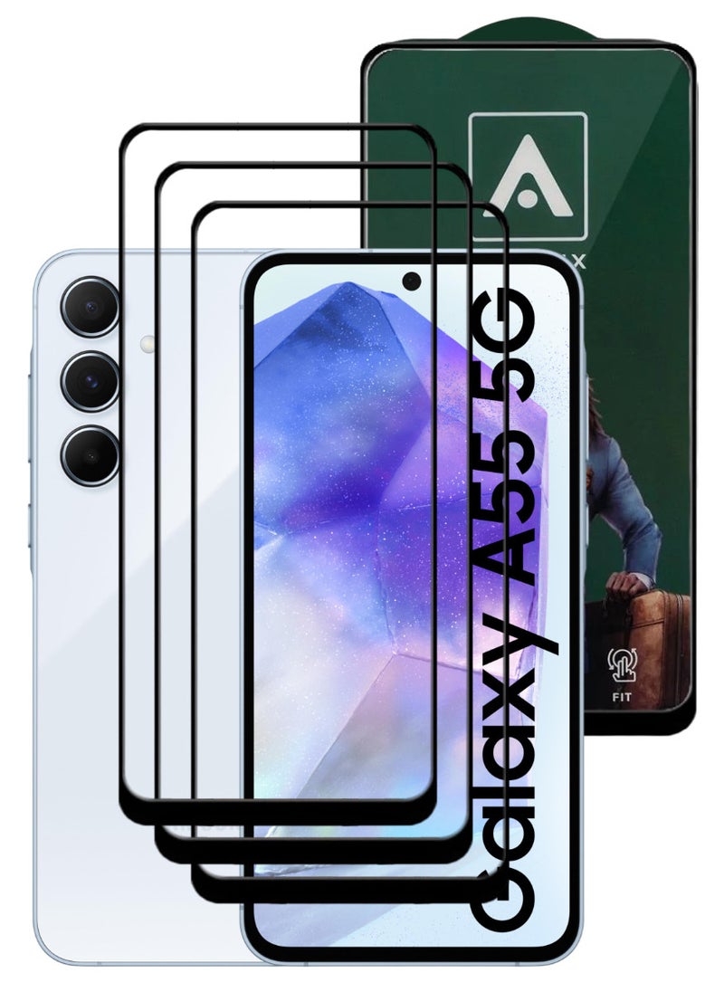 ACLIX 3 Pieces Antistatic ESD Dustproof Premium Quality High Definition Tempered Glass Screen Protector Designed For Samsung Galaxy A55 - Image 1