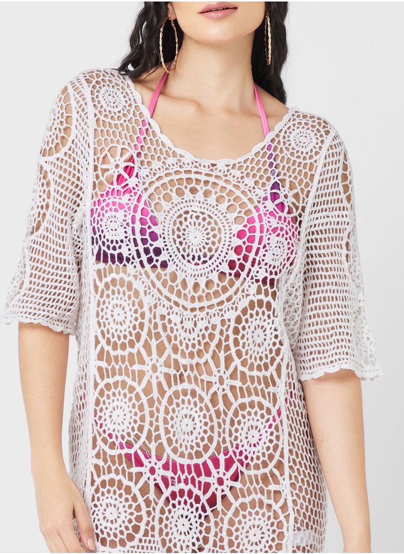 Ginger - Lace Detail Beach Cover Up - Image 1