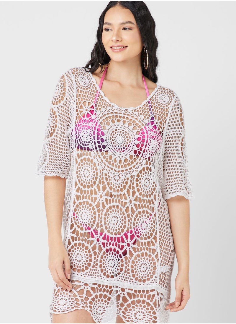 Ginger - Lace Detail Beach Cover Up - Image 1
