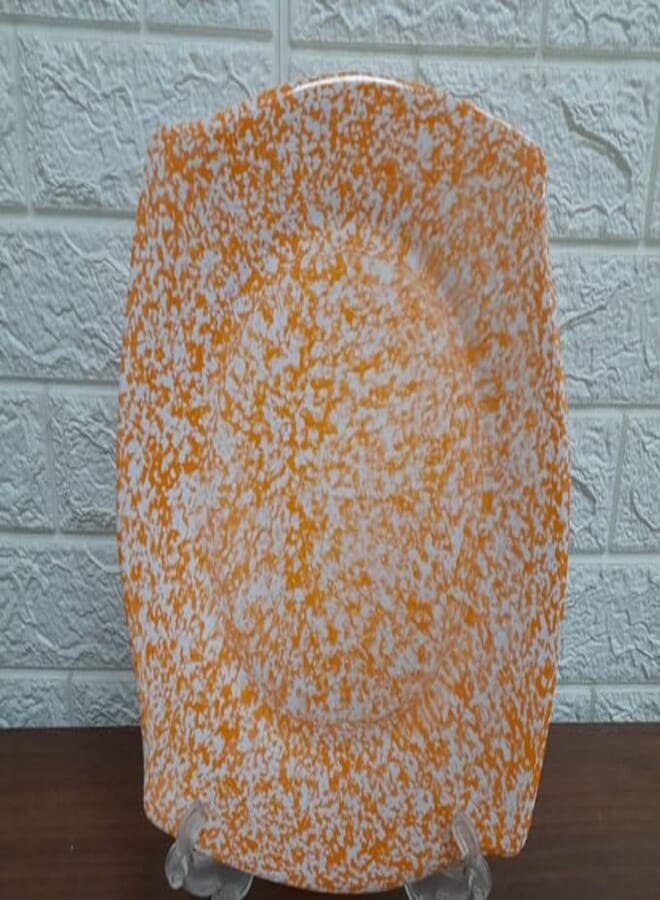 Pure 136176 Melamine Granite Large Square Pie Plate For Dessert For Home And Restaurant - Orange