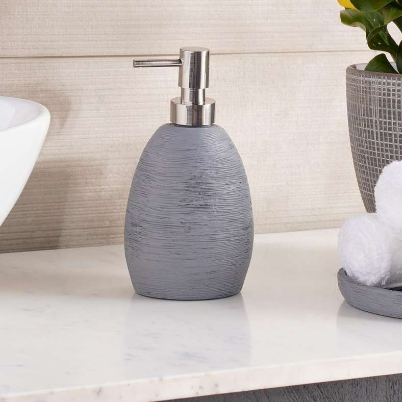 Pan Home Grey Resin Soap Dispenser for Home