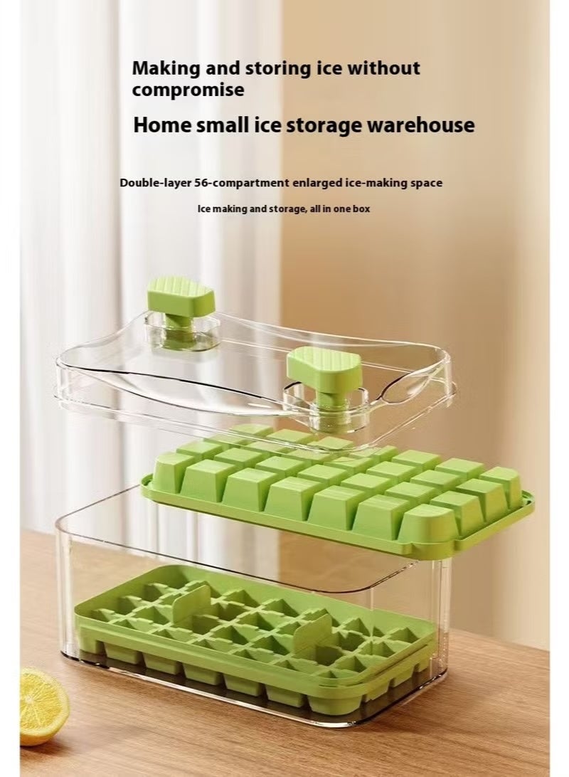 Kawkab Three layers with 84 compartments for large capacity. The unique ice cube tray design allows for quick ice making. Equipped with 84 storage compartments with lids, suitable for long-term storage and use. (Green) - Image 5