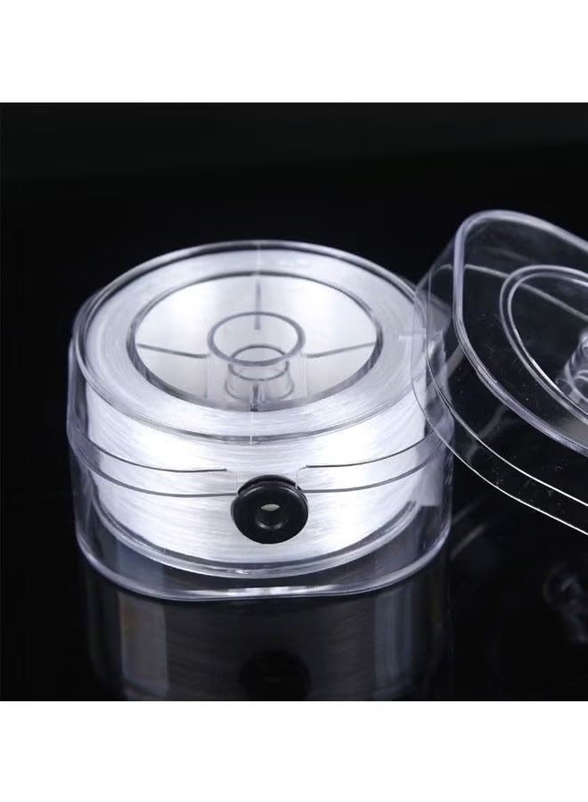 اتش واي 1 لفات 0.8mm سلاسل سوار مسطحة بسط مع حالة تنظيم ، 90 ياردة أبيض كريستال مرن خيط الحبل لصنع أساور المجوهرات والديكور - Image 1