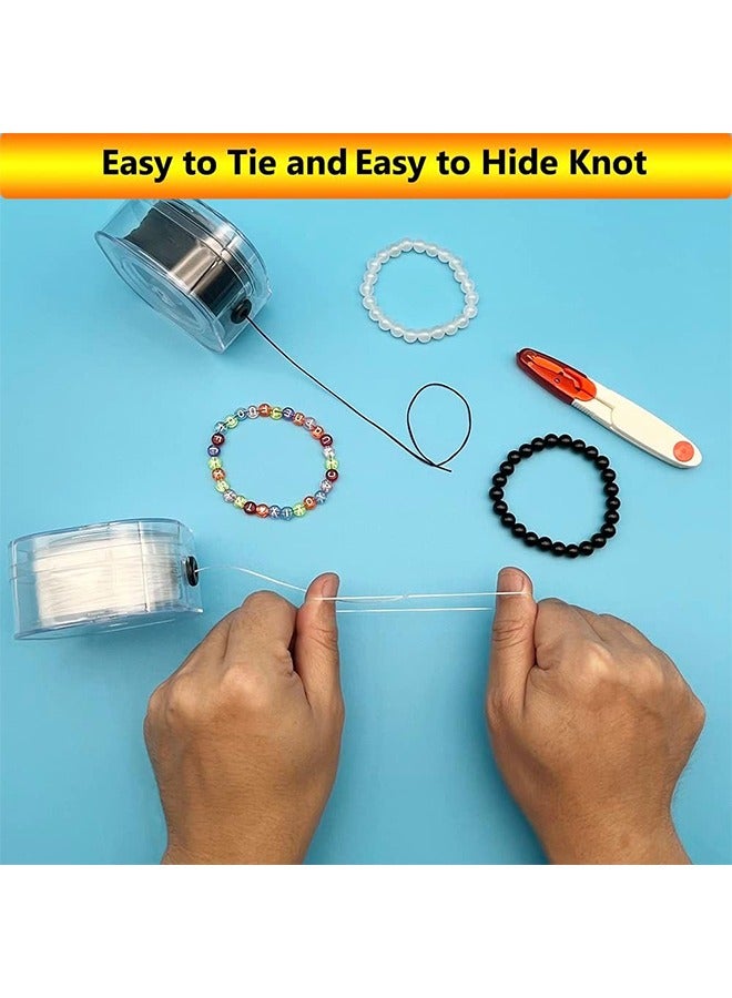 اتش واي 1 لفات 0.8mm سلاسل سوار مسطحة بسط مع حالة تنظيم ، 90 ياردة أبيض كريستال مرن خيط الحبل لصنع أساور المجوهرات والديكور - Image 2