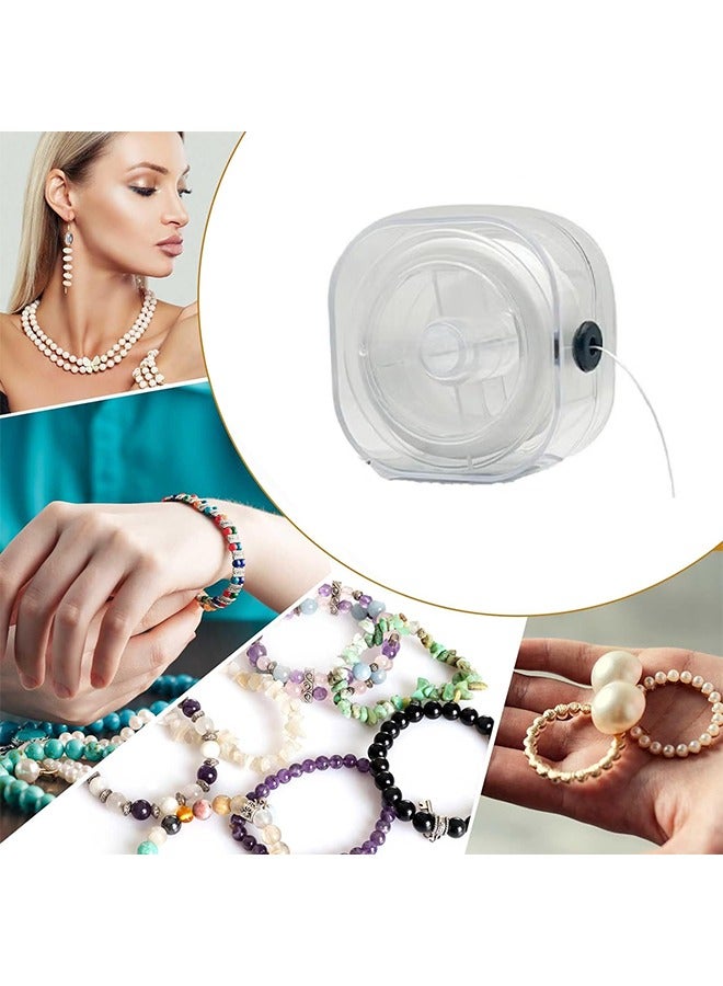 اتش واي 1 لفات 0.8mm سلاسل سوار مسطحة بسط مع حالة تنظيم ، 90 ياردة أبيض كريستال مرن خيط الحبل لصنع أساور المجوهرات والديكور - Image 5