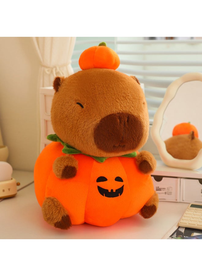 Loquat Sleeping Pumpkin Capybara Doll  Funny Kapibala Bed Pillow For Friends Birthday Gift Doll-Specifications:Qcs Pumpkin Turns Into Capibala-Color:60cm - Image 1
