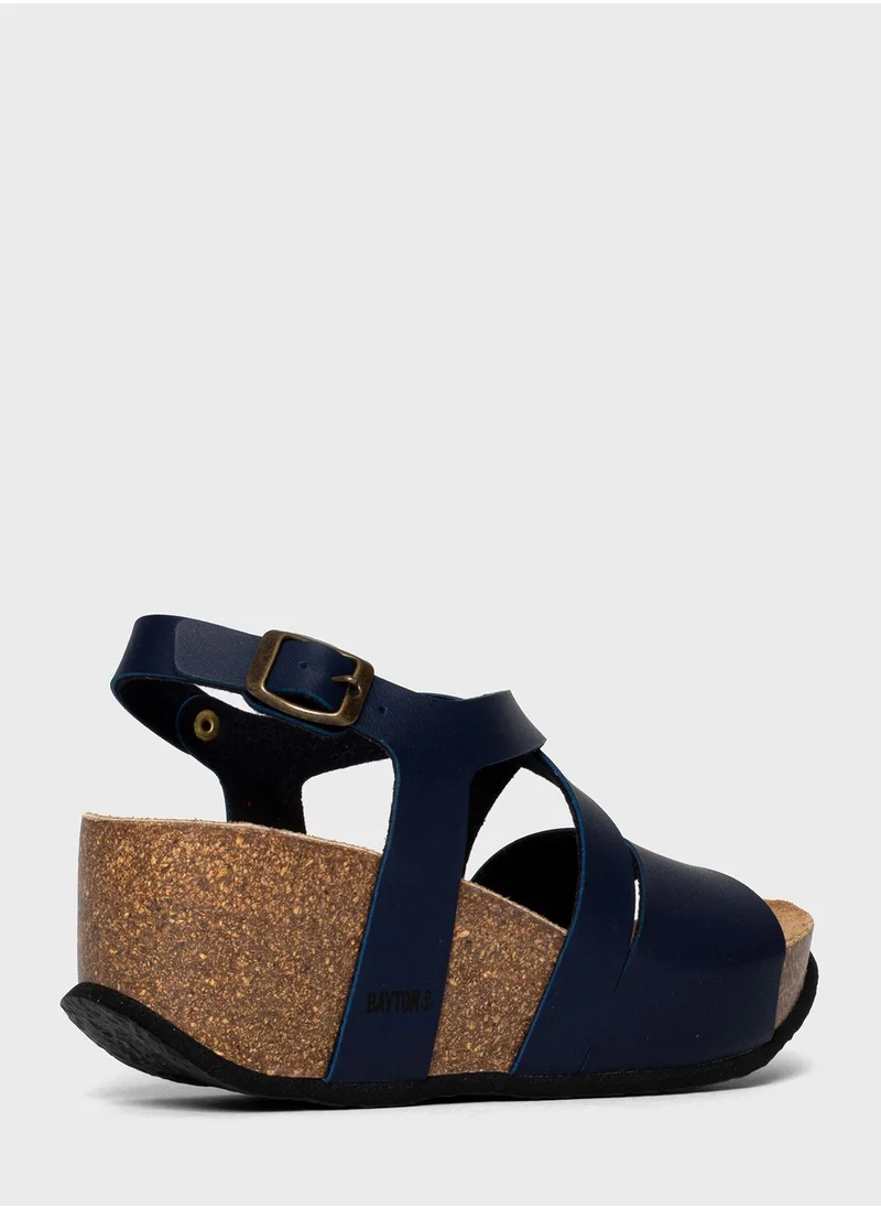 BAYTON Malaga Strappy Mid Heel Wedges
