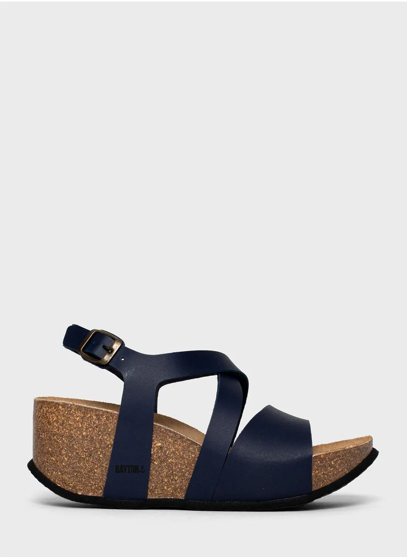 BAYTON Malaga Strappy Mid Heel Wedges