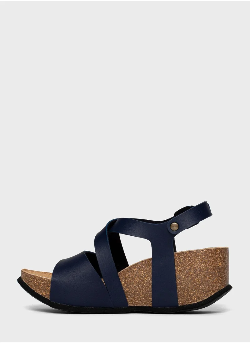 BAYTON Malaga Strappy Mid Heel Wedges