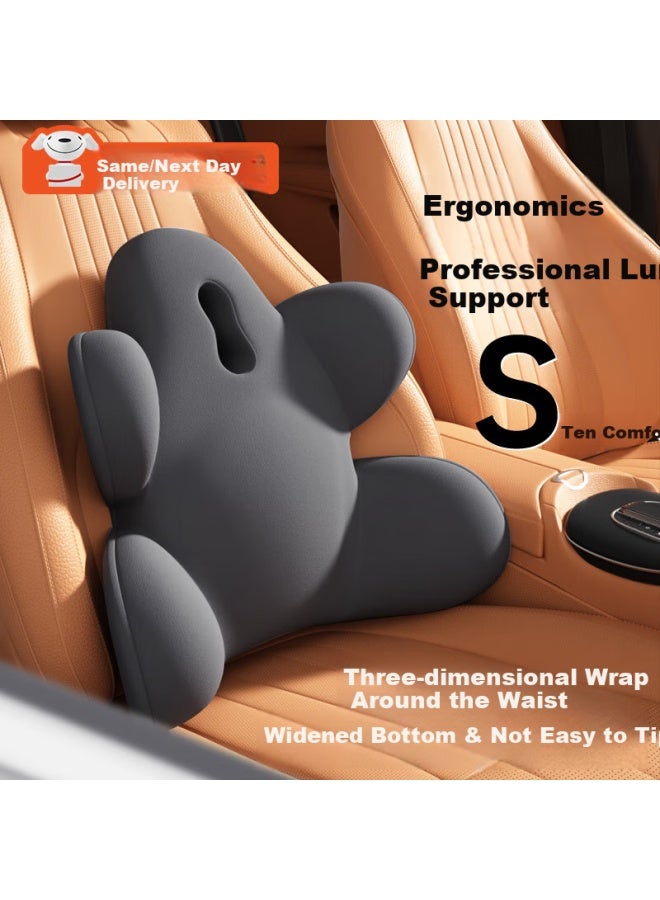 J.sir Car Lumbar Support Cushion, Waist Support Pad, Driving Aid For Long Sitting, Office Chair Back Support Pillow - Image 1