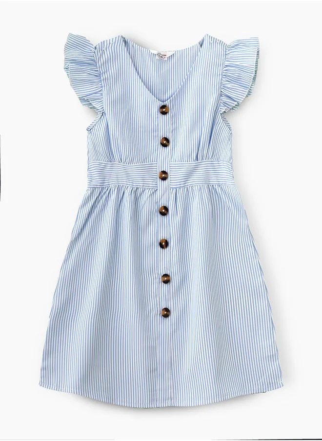 babyqlo Chic Striped Button Dress