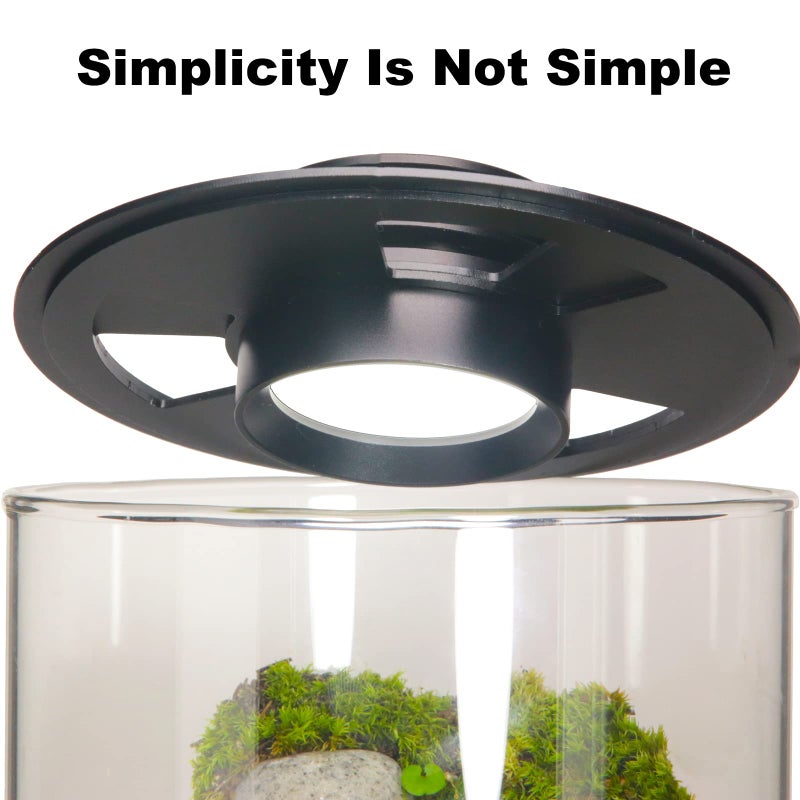 AREPK Desktop Glass Plant Terrarium with Grow Light (H:9.8" D:5.9"), for Succulent, Moss, Miniature Gardening Landscape, Betta Fish Tank, Office Home Decoration, Plant Lovers Gifts - Image 3