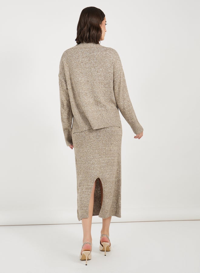 Styli Styli Relaxed Fit Knitted Sweater and Midi Skirt Co-Ords  - Image 5