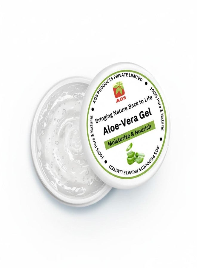 AOS Aloe Vera Gel | Pure Aloe Vera | Gel for Face, Hair, Skin Moisturizing | Hydrates, Soothes | With Vitamin-E | Aloe Vera Gel Face Wash | 100 GMS | - Image 1