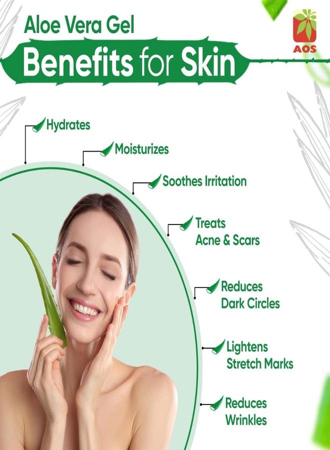 AOS Aloe Vera Gel | Pure Aloe Vera | Gel for Face, Hair, Skin Moisturizing | Hydrates, Soothes | With Vitamin-E | Aloe Vera Gel Face Wash | 100 GMS | - Image 3