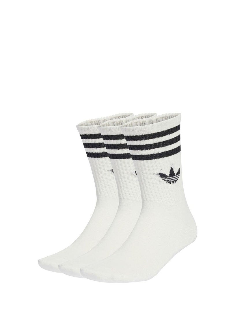 adidas Originals جوارب أديداس 3S كرو  S 3P بيضاء أصلية - Image 1