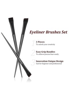 SUNSAR Fine Angled Eyeliner Brush, Ultra thin Precision Eyeliner Brushes Fine Point Angled Eyebrow Concealer Brush Set of 3, Makeup Brush Tool Gel Eyeliner Brush for Precision Eye Liner Brows  - Image 5