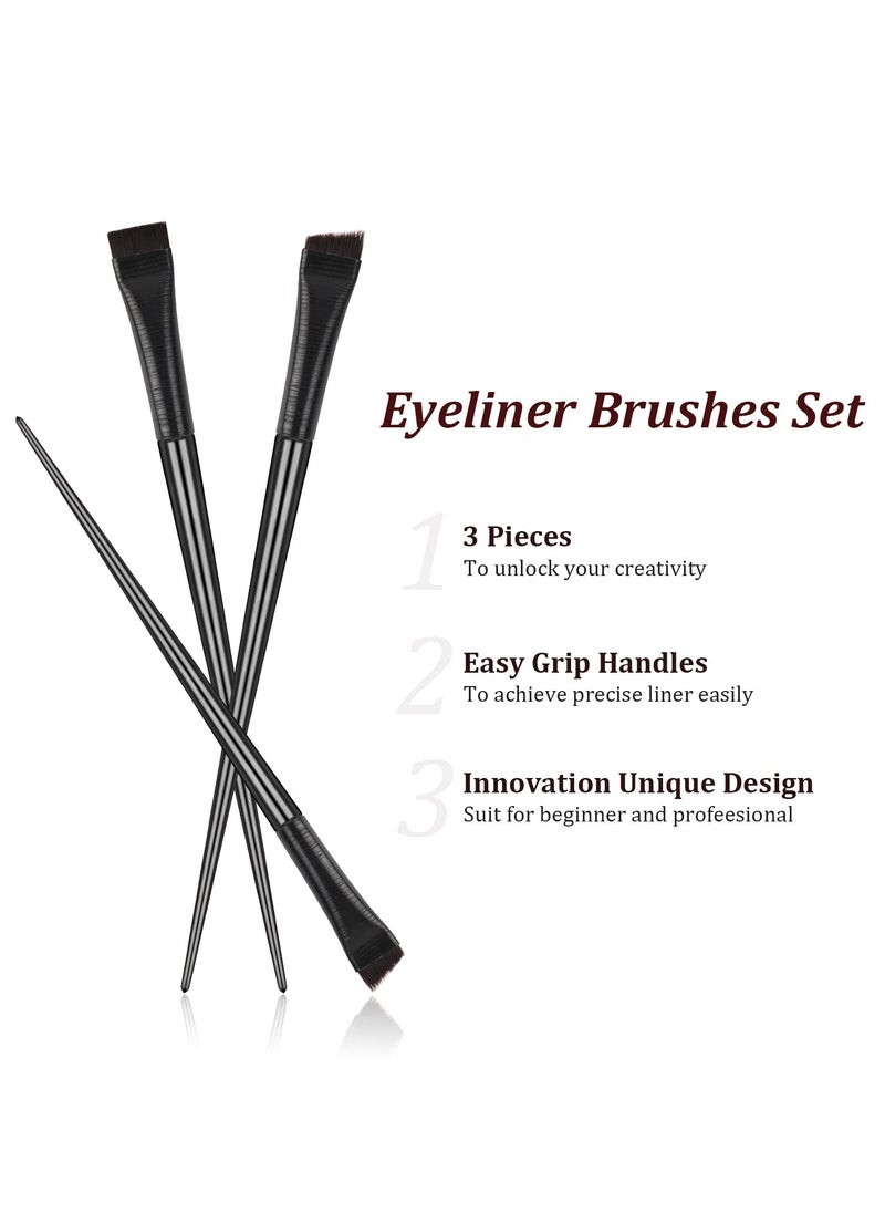 SUNSAR Fine Angled Eyeliner Brush, Ultra thin Precision Eyeliner Brushes Fine Point Angled Eyebrow Concealer Brush Set of 3, Makeup Brush Tool Gel Eyeliner Brush for Precision Eye Liner Brows  - Image 5