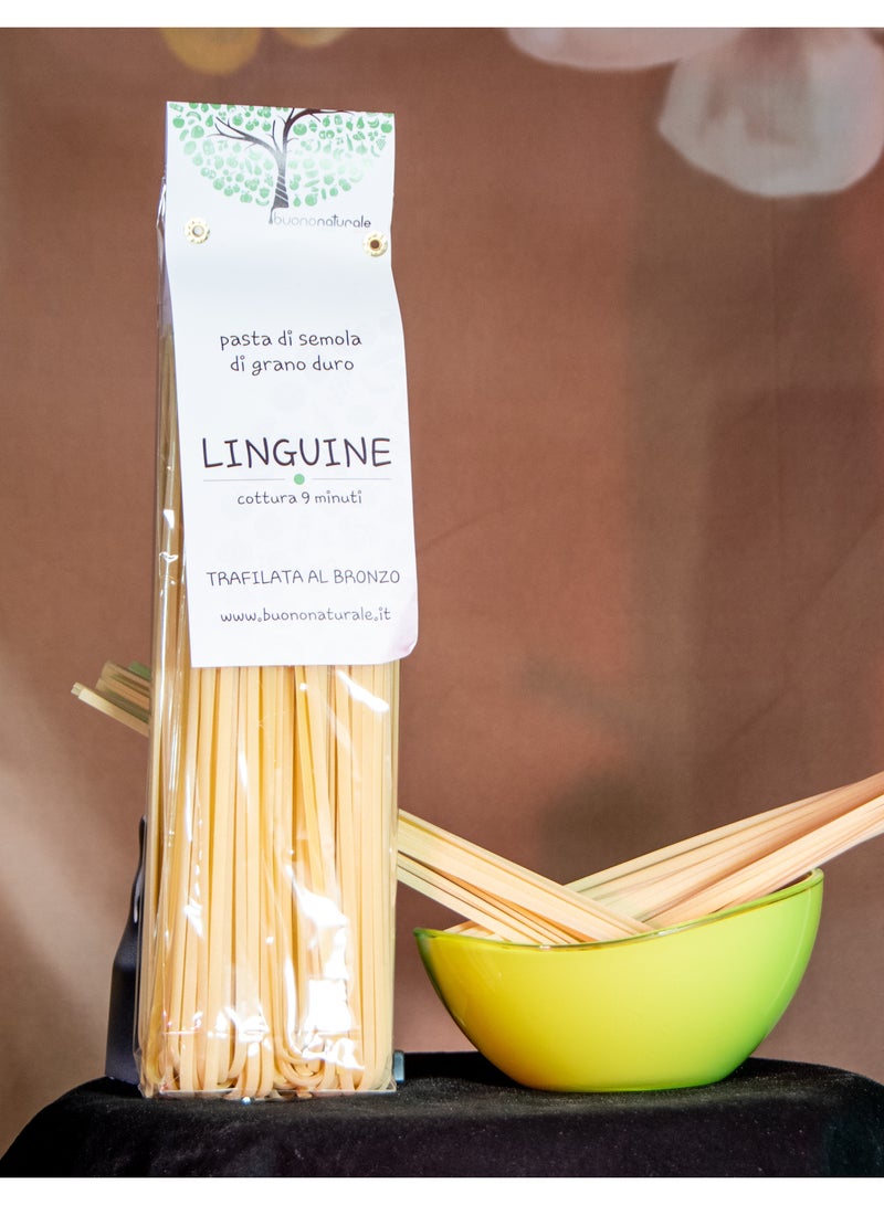BUONONATURALE Linguine Pasta 500g | Authentic Italian Durum Wheat Semolina Pasta | Ideal for Seafood & Cream Sauces - Image 1