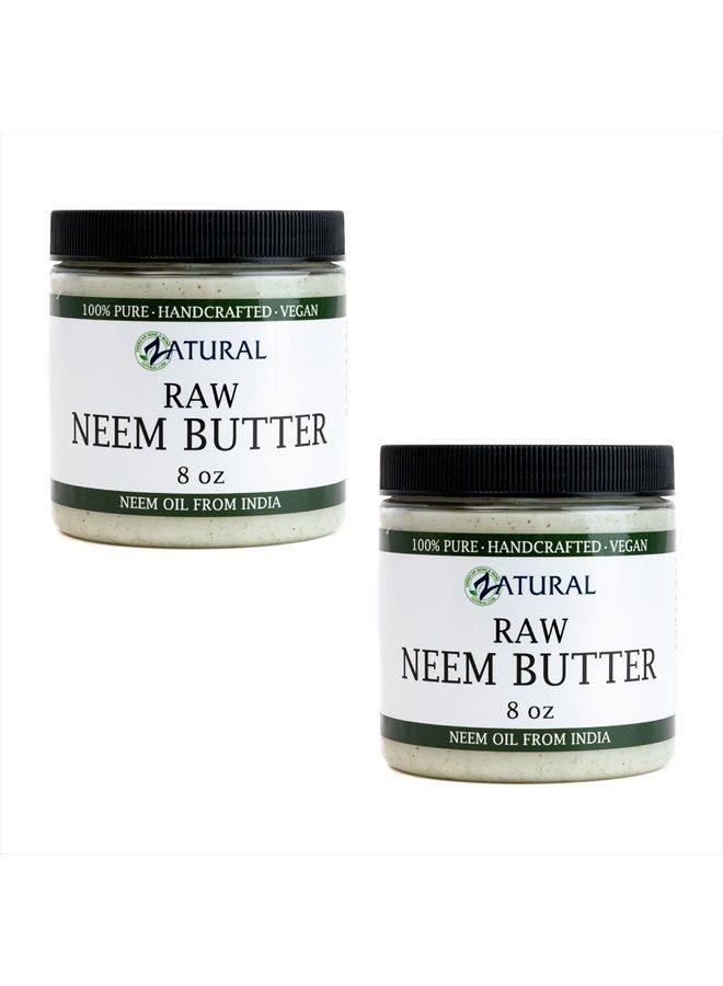 Zatural Organic Neem Butter-Coconut Oil, Neem Oil, Neem Leaf, Marula Oil, Kokum Butter, Rosemary, For Sensitive Skin, Itchy Skin, 2 Pack, 8 oz. - Image 1
