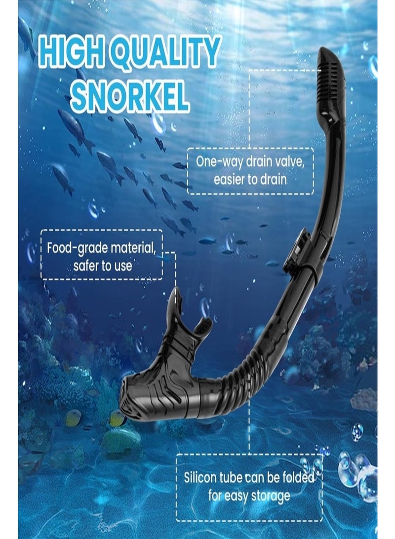 رحلة التنوعD قناع غطس مع أحدث نظام تنفس جاف، نظارات غطس بانورامية قابلة للطي 180 درجة من الزجاج المقوى ومقاومة للضباب ومقاومة للتسرب، معدات غطس للبالغين والشباب ، قناع غطس للتنفس الحر للغطس والغوص والسباحة - Image 3