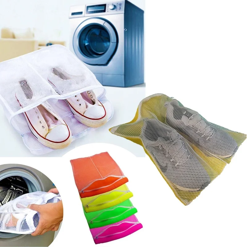 Rennway Zippered - Delicate Laundry Slippers Shoes Washing Net Large Size