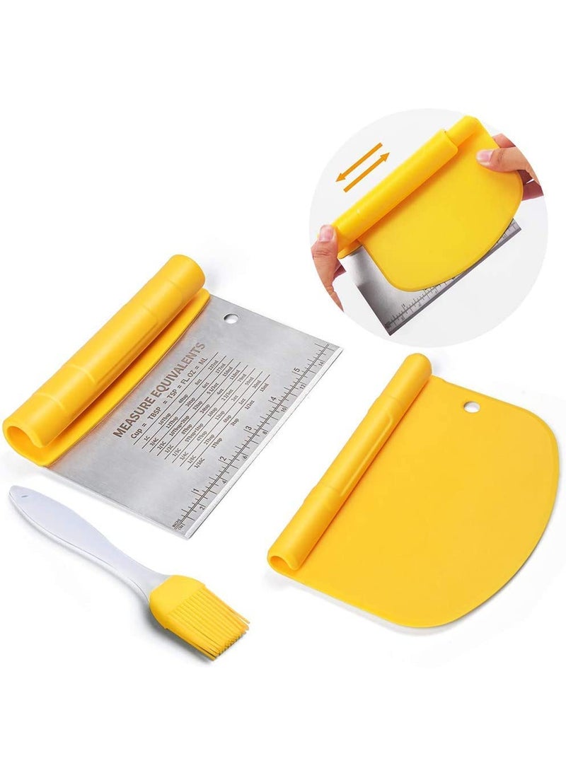 Trifecta Trifecta 2 in 1 Dough Scraper Bowl Scraper FoodSafe Dough Cutter Flexible Dough Cutter Multipurpose Food Scrappers for Bread Cake Cream  - Image 5