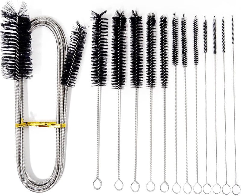 FINEASY 13pcs Pipe Cleaners for Cleaning Brush,78 Inches Aquarium Sink Unblocker Radiator Brush and 12pcs Bottle Straw Cleaning Brush,for Daily Cleaning,Sink Drain,Refrigerator Drain Hole - Image 1