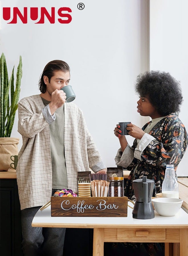 UNUNS Coffee Capsule Storage Box,Wooden Coffee Bar Box,Portable Coffee Capsule Storage Box With Removable Grids,Coffee Storage Box K Cup Coffee Accessories For Coffee Bar - Image 4