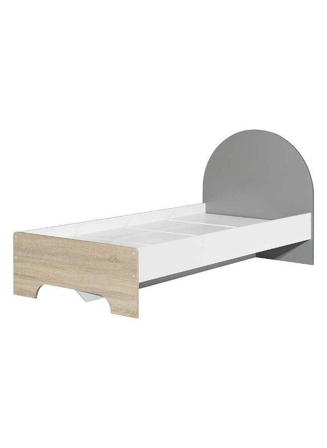 DANUBE HOME Lur 90X200 Kids Bed Sturdy Modern Design Wooden Single Bed Frame Furniture Quiet And Comfortable Beds -White & Sonoma Oak/Grey  - Image 2