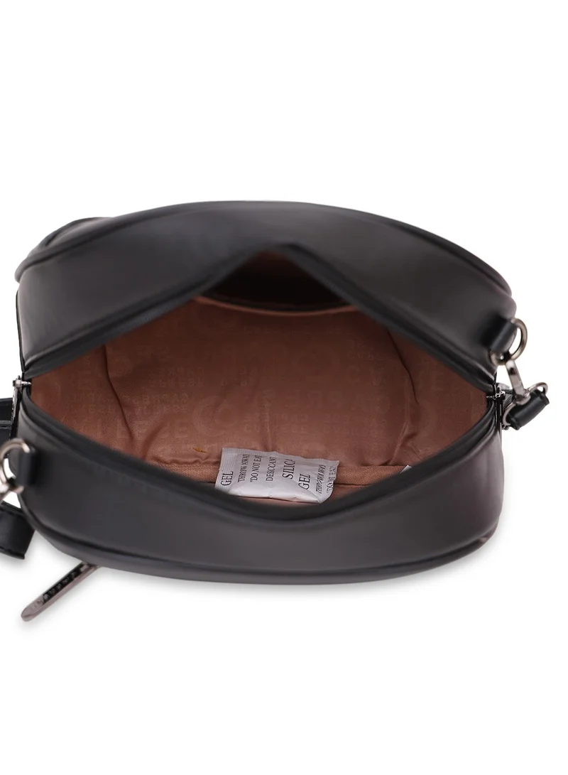 CAPRESE Caprese Cabo Croco Black Faux Leather Small Sling Bag