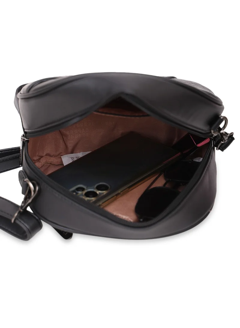 CAPRESE Caprese Cabo Croco Black Faux Leather Small Sling Bag